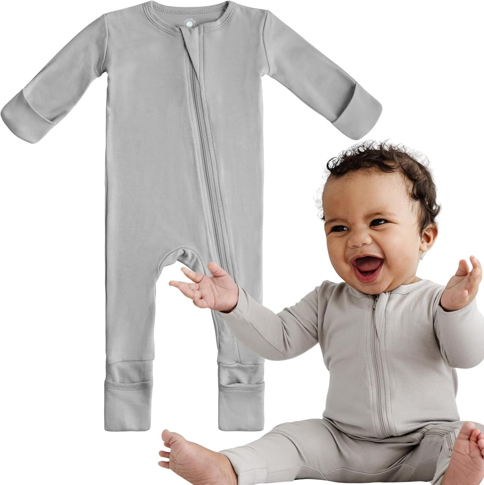 Dreamland Baby Bamboo Viscose Baby Pajamas (0-9 months). Ultra Soft Viscose Sleepers with 2-Way Z... | Amazon (US)