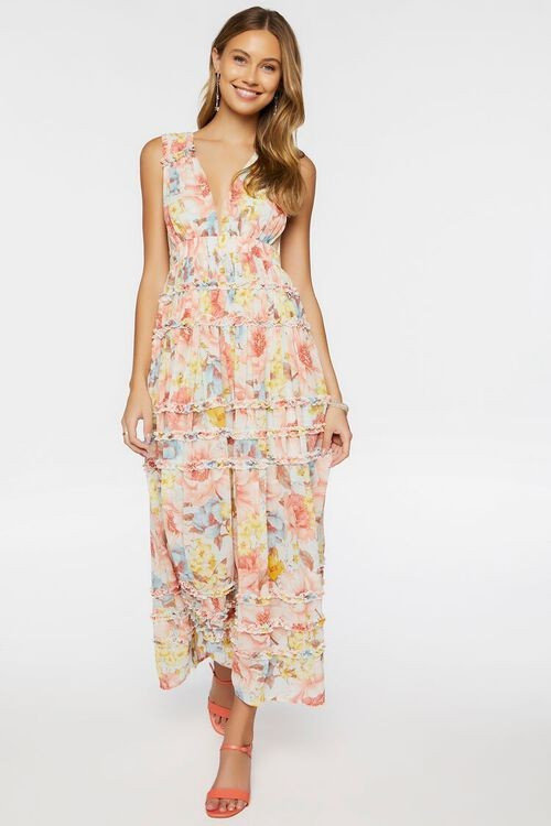 Floral Print Ruffled Maxi Dress | Forever 21 (US)