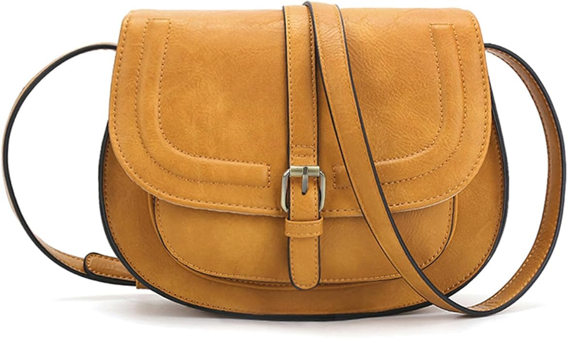 AFKOMST Crossbody Bags for Women,Small Saddle Purse and Boho Cross Body Handbags,Vegan Leather | Amazon (US)