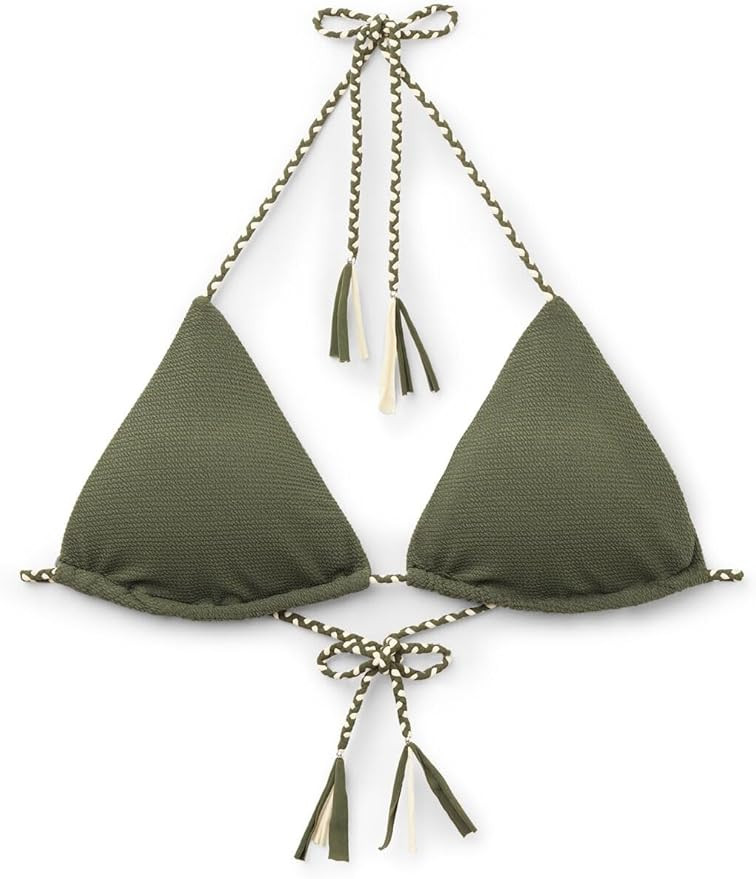 Woman's Triangle Swimsuit Top Crinkle Twist | Amazon (US)