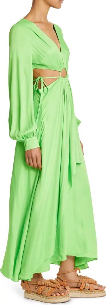 Long Sleeve Cutout Waist Maxi Dress | Nordstrom