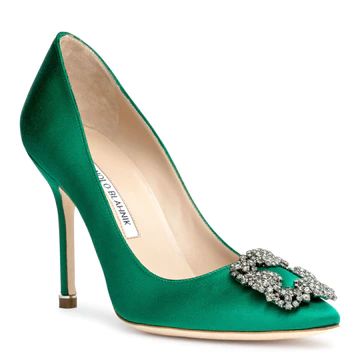 Hangisi 105 emerald satin pump | Shop Savannahs (US)