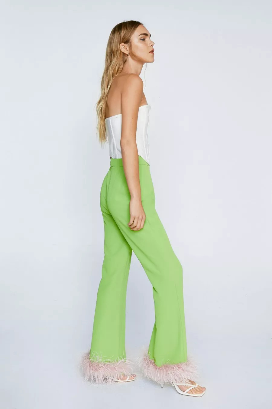 Feather Trim Kick Flare Pants | Nasty Gal (US)