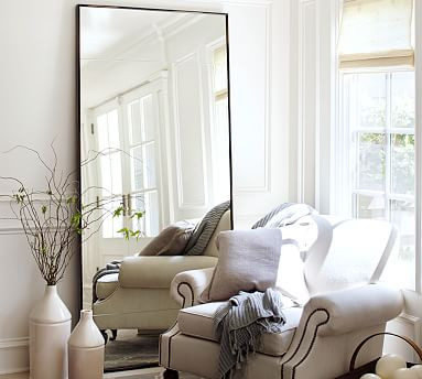 Berke Oversized Iron Frame Floor Mirror | Pottery Barn (US)