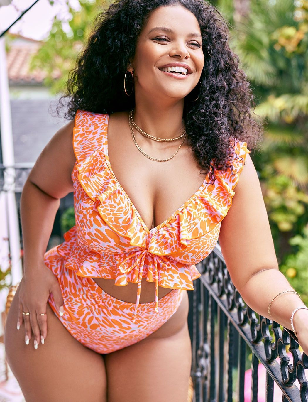 Sweetheart Neckline One Piece Swimsuit With Cutout | Eloquii