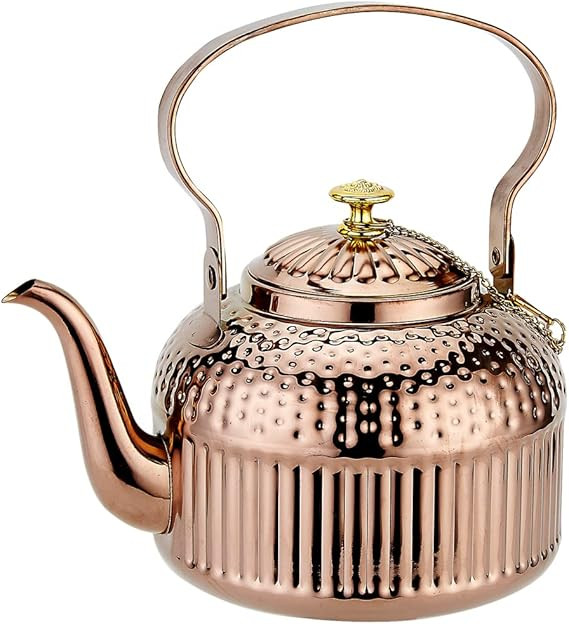 SANQIAHOME Antique 1.2L (40Oz) Stainless Steel Teapot with Infuser copper | Amazon (US)