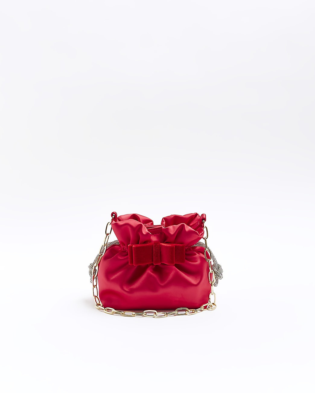 Pink satin drawstring bag | River Island (UK & IE)