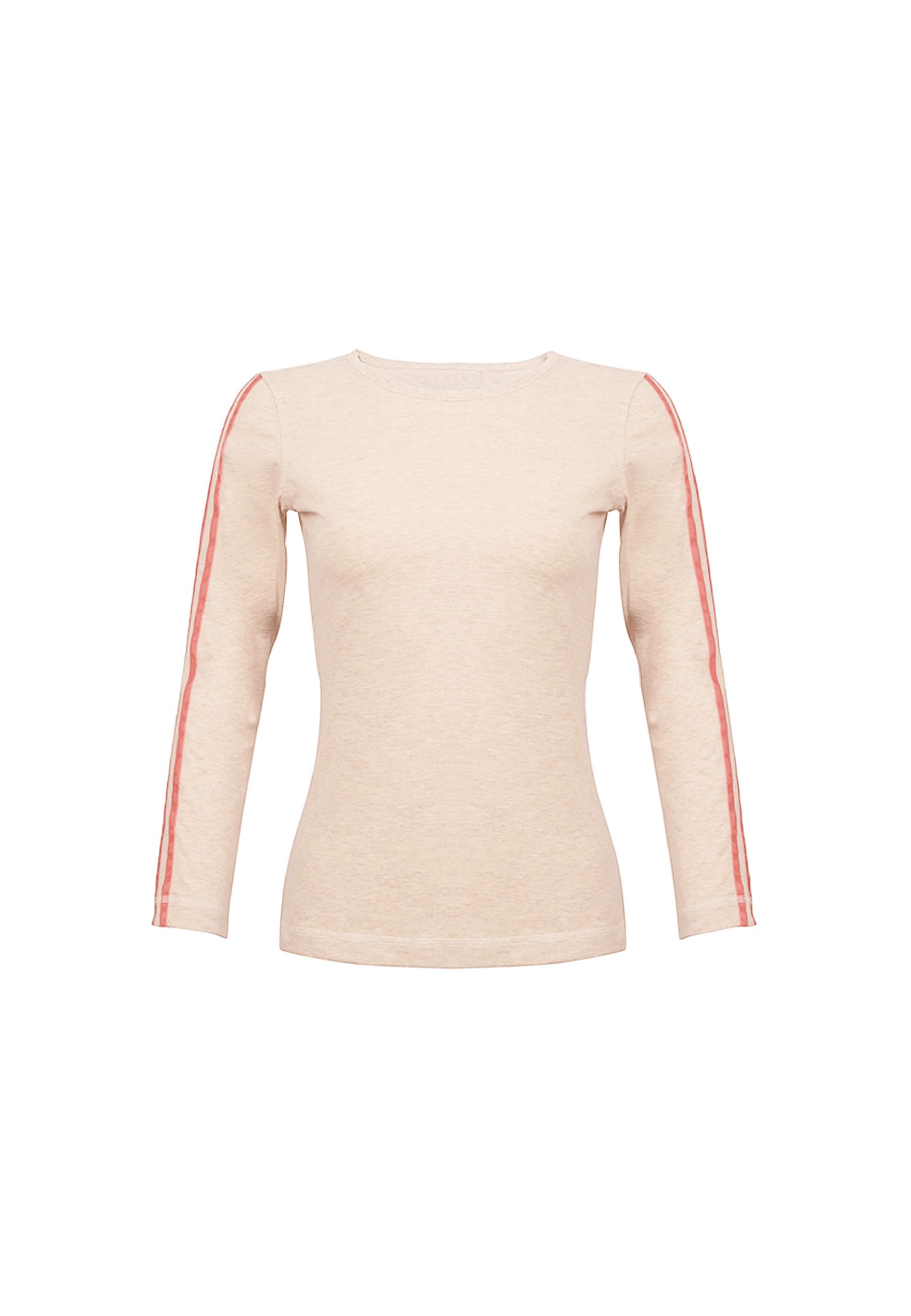 Women's Long Sleeve Cotton Mélange T-shirt - Yvette Cool WT1 - Ash Rose | Wolf and Badger (Global excl. US)