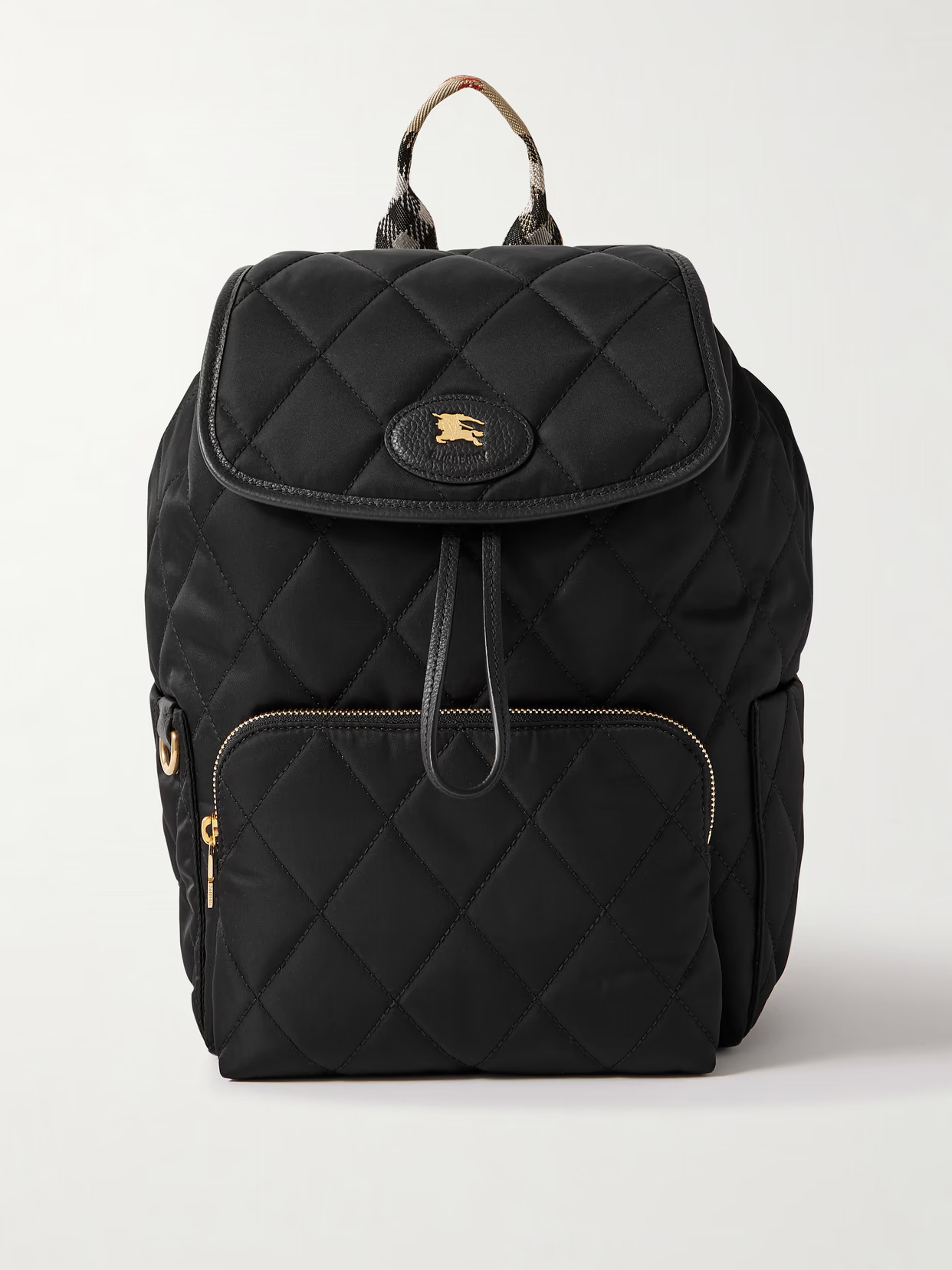 Burberry - Embellished Leather-trimmed Quilted Shell Backpack - Black | NET-A-PORTER (US)