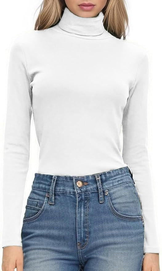 Hotouch Women's Turtleneck Long Sleeve Shirts Casual Basic T Shirts Lightweight Base Layer Solid ... | Amazon (CA)