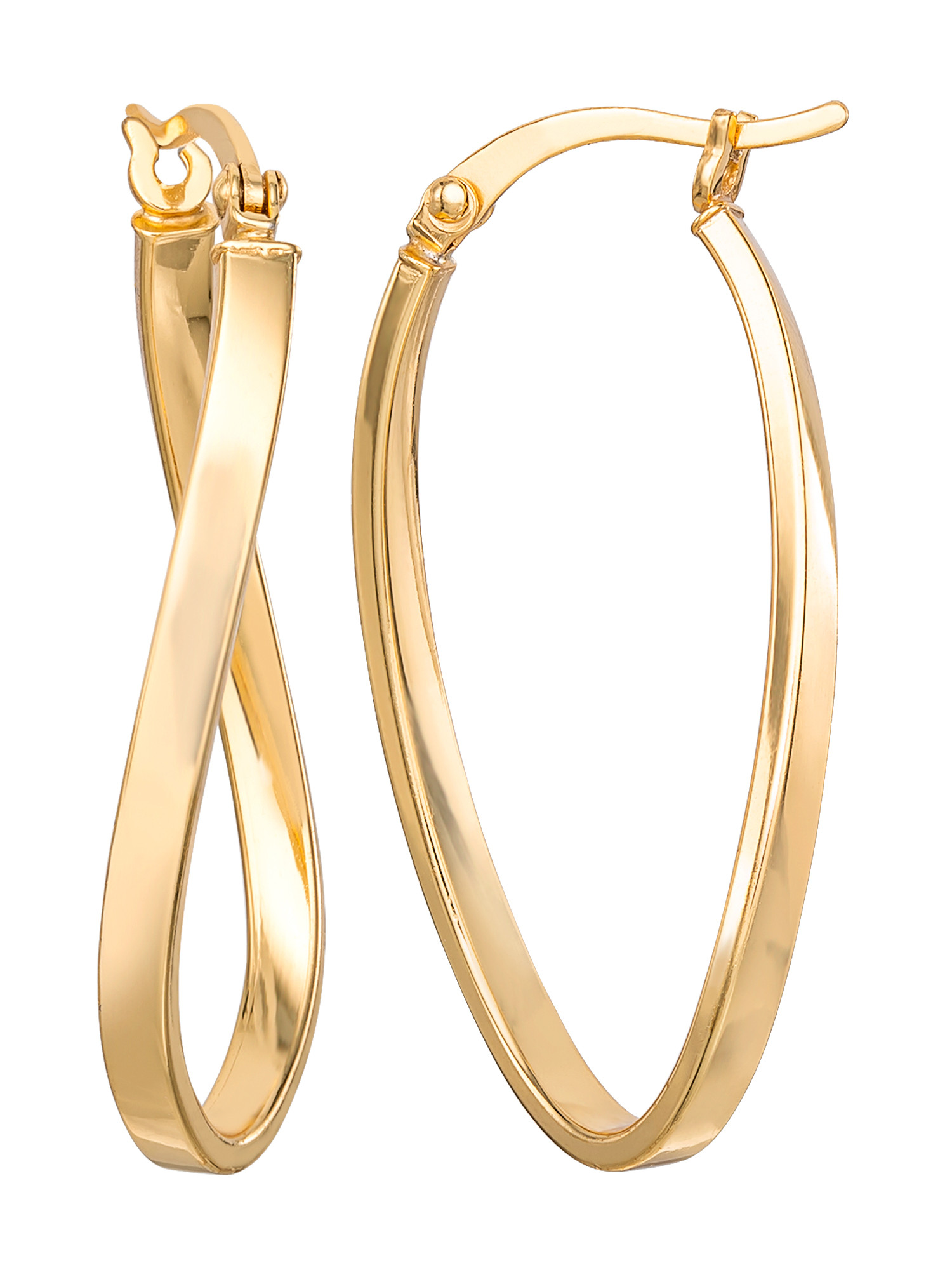 Sterling Silver 18K Gold Plated Oval Hoop | Walmart (US)