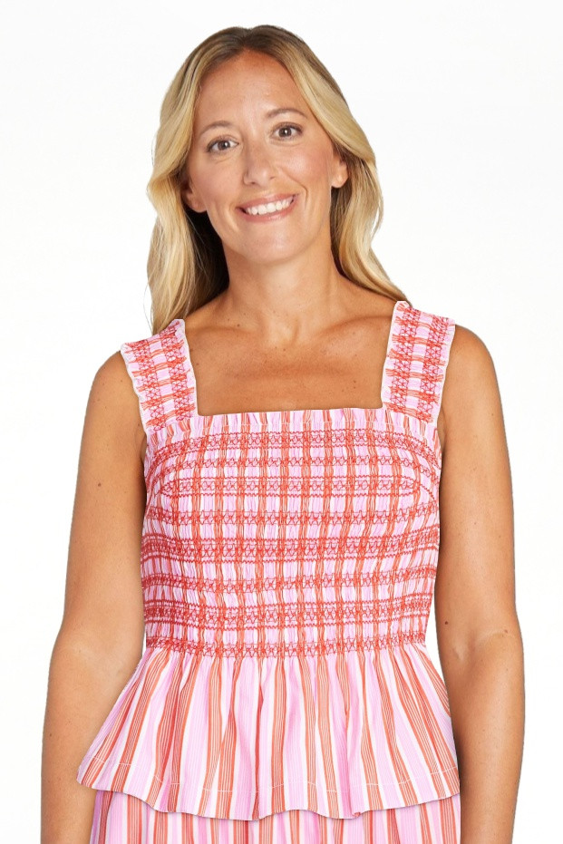 Free Assembly Women's and Women's Plus Smocked Cotton Tank Top with Peplum Hem, Sizes XS-4X | Walmart (US)