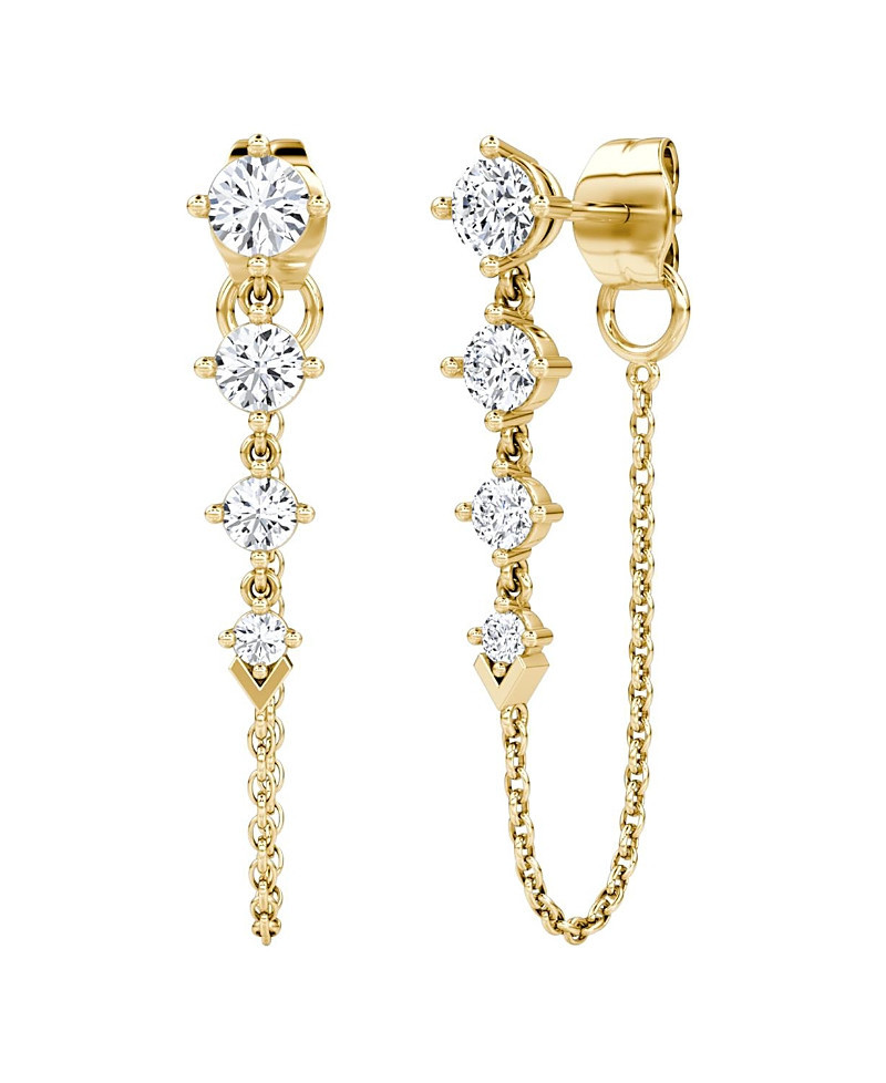 Vrai Linked Tennis Earring in 14K Gold, 1.1ctw Round Brilliant Lab Grown Diamonds | Bloomingdale's (US)