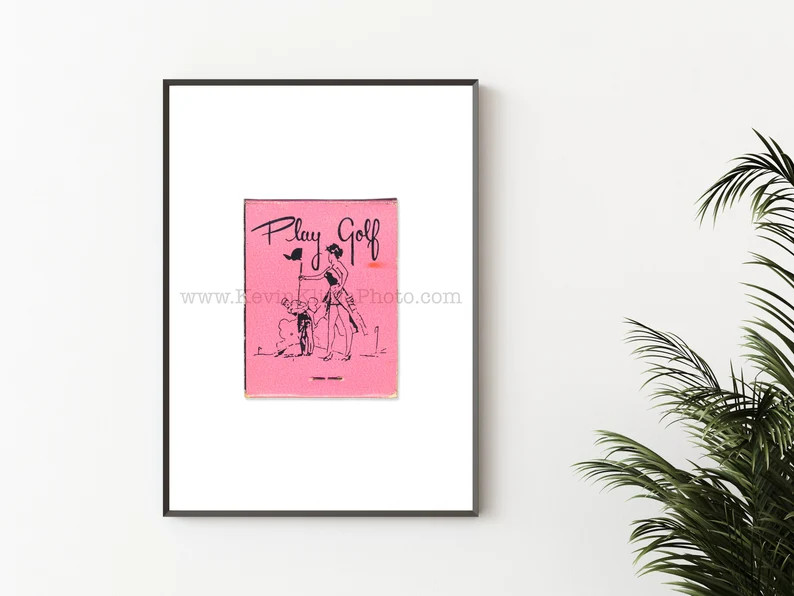 Vintage Golf Print  Vintage Matchbook Print  Wall Art Print - Etsy | Etsy (US)