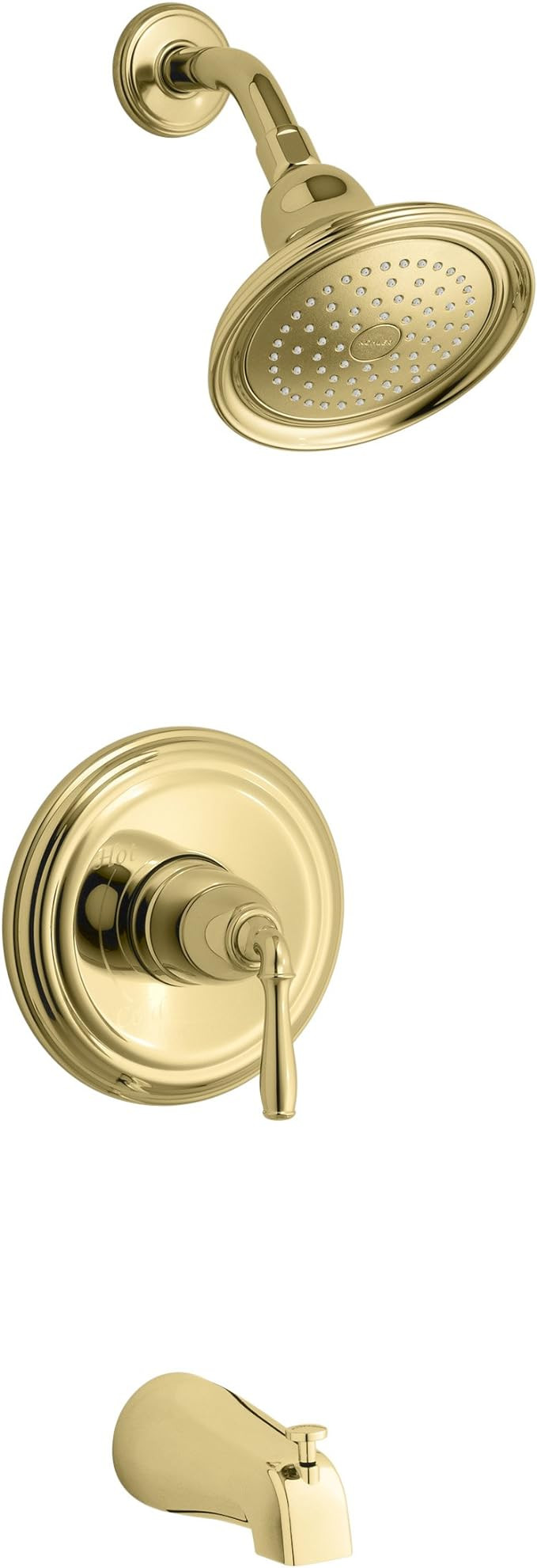 KOHLER TS395-4-PB, Polished Brass Devonshire Rite-Temp bath and shower valve trim with lever hand... | Amazon (US)