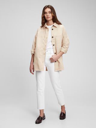 Oversized Khaki Shirt Jacket with Washwell | Gap (US)