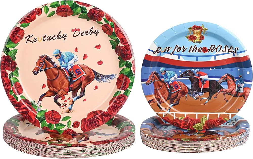 50Pcs Kentucky Derby Party Supplies Kentucky Derby Plates Horse Racing Derby Party Decorations Ru... | Amazon (US)