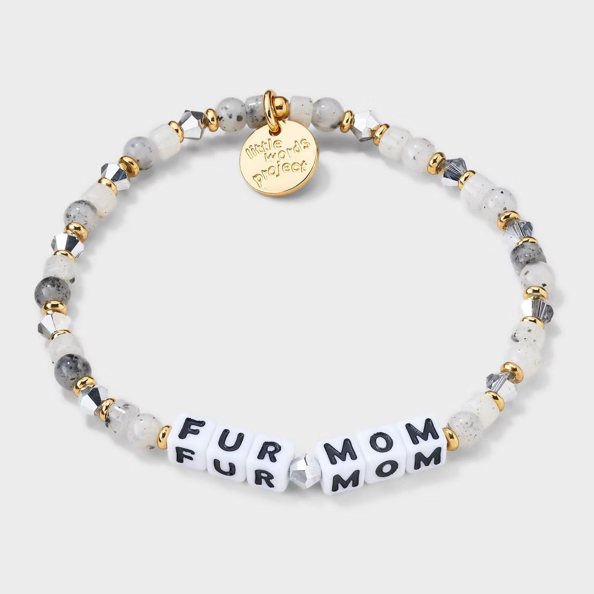 Little Words Project Fur Mom Beaded Bracelet - Gray | Target