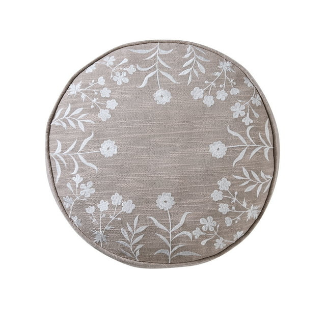 My Texas House 16" Clark Taupe Cotton Slub Round Decorative Pillow - Walmart.com | Walmart (US)