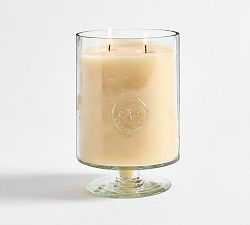 Stamped Glass Pedestal Candle - Mediterranean Citrus | Pottery Barn (US)