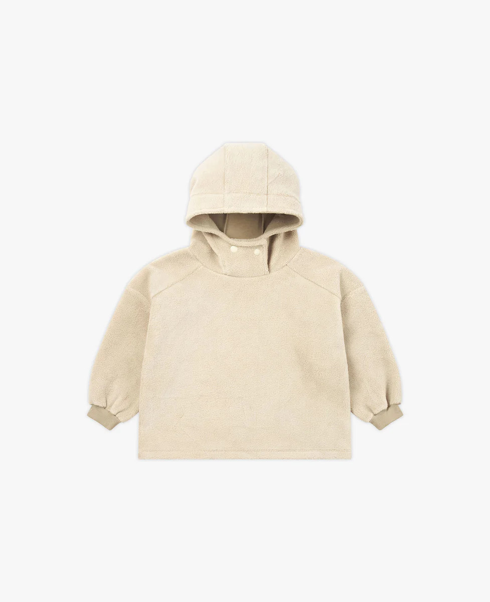 Recycled Fleece Hooded Pullover - Oat | Petite Revery