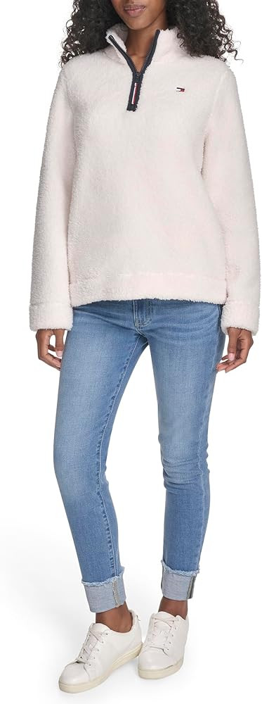Tommy Hilfiger womens 1/4 Zip Mockneck Sherpa Soft Pullover | Amazon (US)
