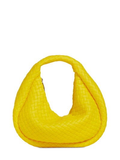 Bottega Veneta - Mini jodie intrecciato rubber bag - Lemon | Luisaviaroma | Luisaviaroma
