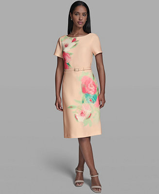 Women's Floral Placed A-Line Dress | Macy's