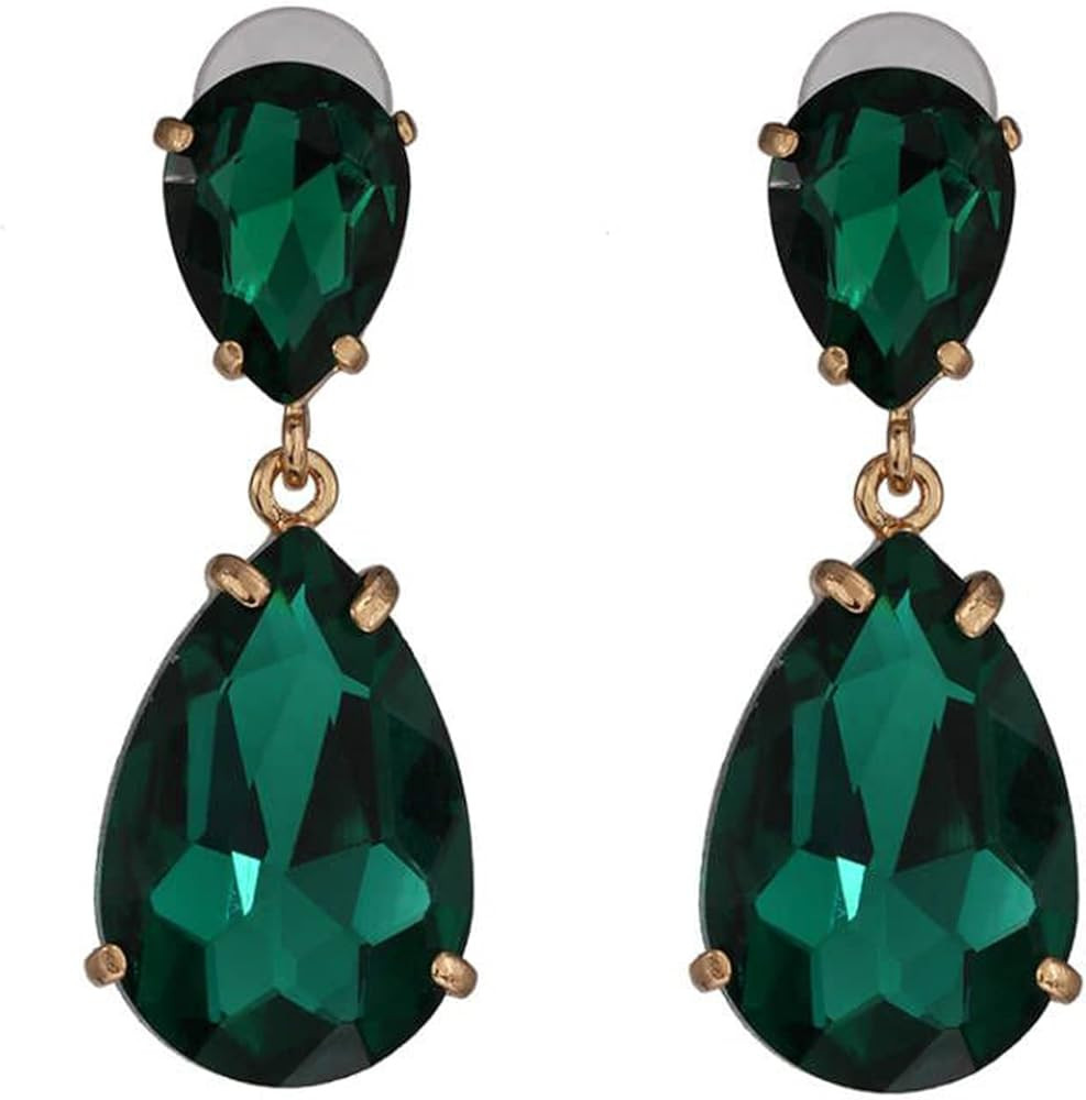 Fashion Statement Vintage Drop Dangle Earrings for Women Girls Green Crystal Earrings | Amazon (US)