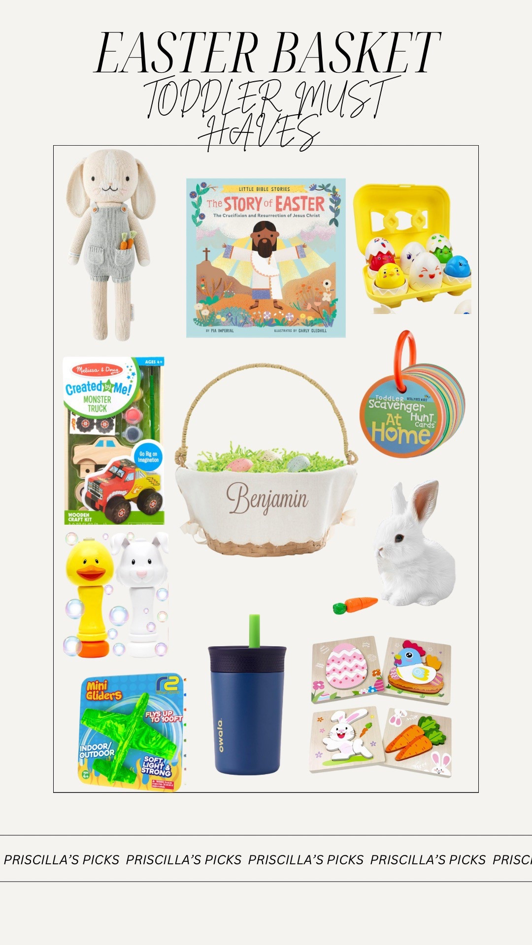 Easter basket ideas for your little bunnies! 🐰✨ Rounded up the cutest toddler must-haves that are both fun and practical — because we love gifts they’ll actually play with. From personalized baskets to educational toys, these are perfect for making their Easter extra special! 💛 

#LTKKids #LTKBaby #LTKFamily