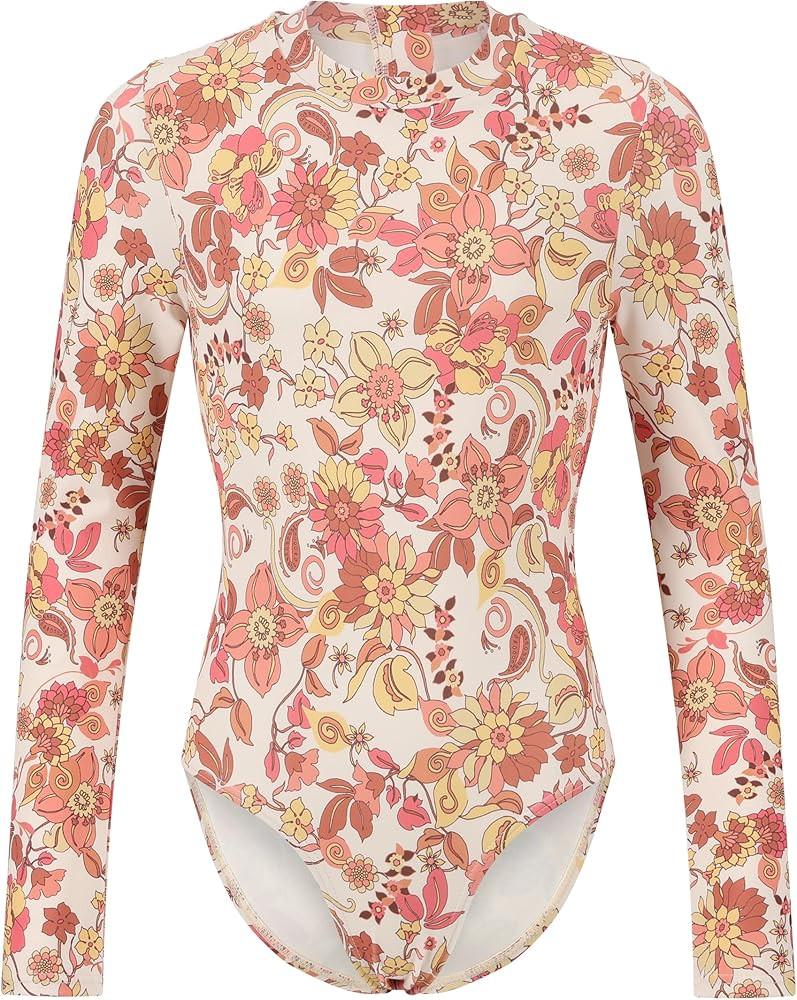 Billabong Girls' Long Sleeve Onesie Rashguard Swimsuit with UPF 50+ Sun Protection, Quick Drying ... | Amazon (US)