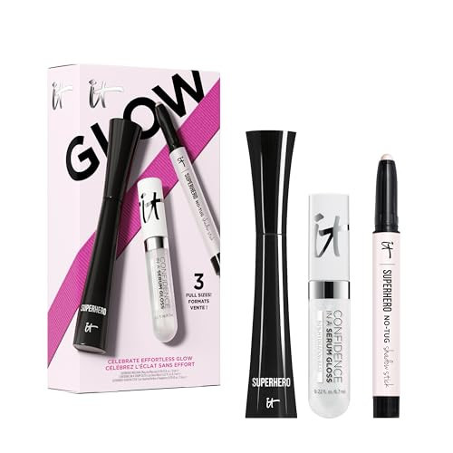 IT Cosmetics ($79 Value) Celebrate Effortless Glow Makeup 3-Piece Gift Set, Beauty Kit Featuring Full-Size Lip Gloss, Eyeshadow, and Mascara | Amazon (US)