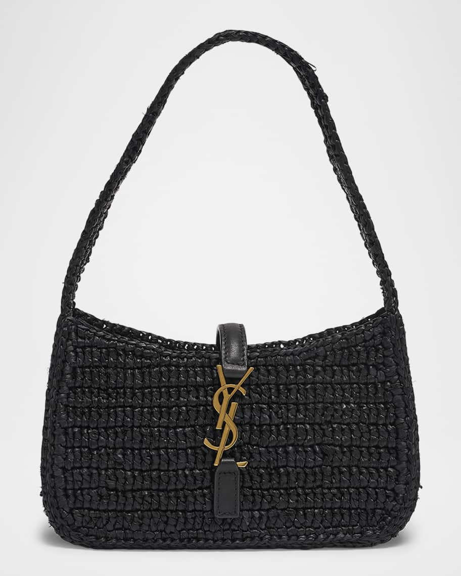 Saint Laurent Le 5 A 7 Mini Shoulder Bag in Raffia | Neiman Marcus