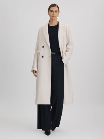Meotine Wool Blend Boucle Coat | Reiss UK