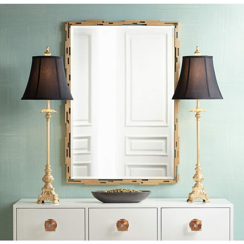 Regency Hill Juliette 36 1/2 Bright Gold Buffet Table Lamp Set of 2 - #1R055 | Lamps Plus | Lamps Plus