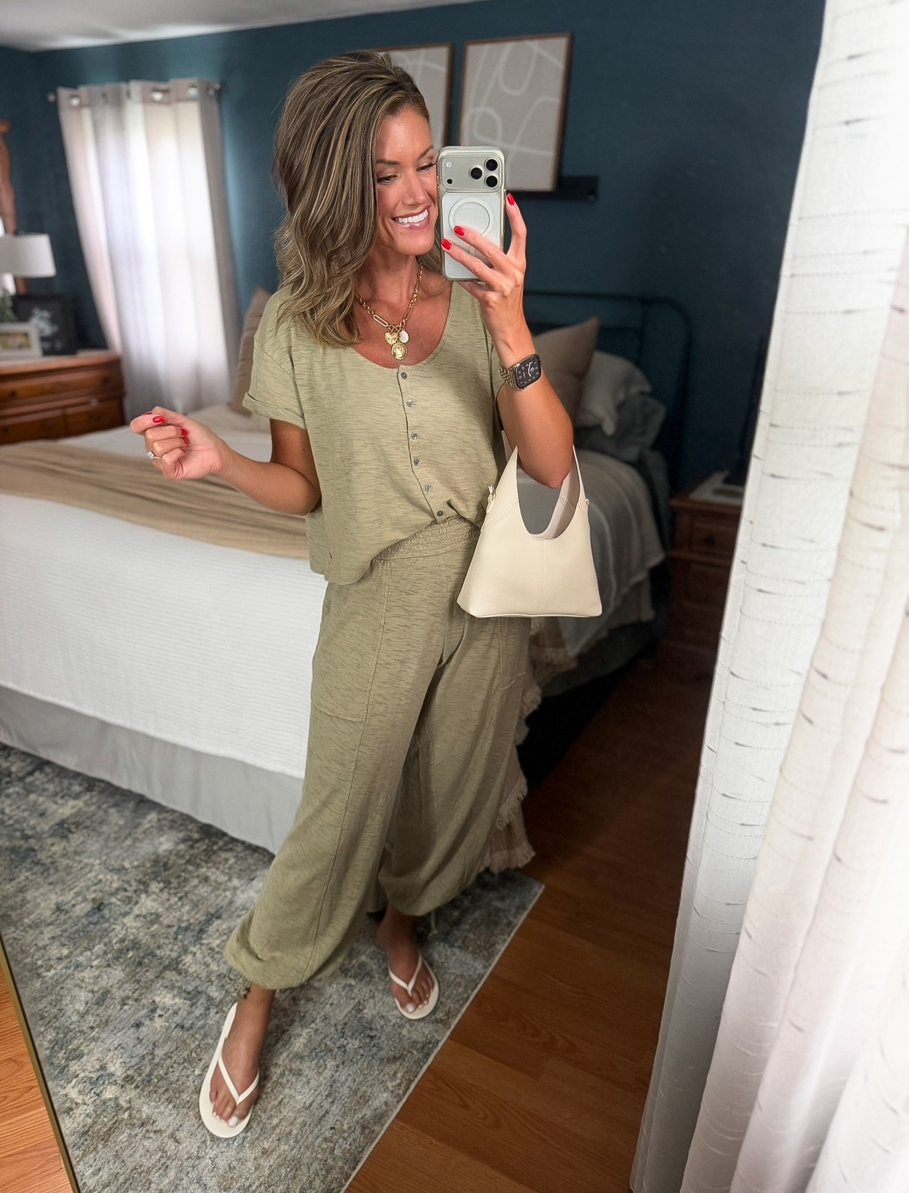This new target set (sold as separates) is perfection. I wouldn’t change a single detail. 
Top / medium 
Bottoms/ small (run big)

#LTKSeasonal #LTKOver40 #LTKootd