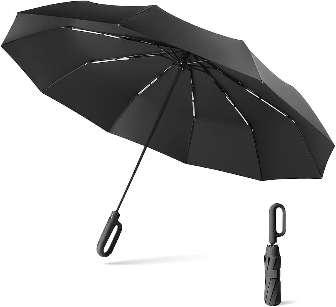 RainHaven Windproof Compact Umbrella – Automatic Open Close Folding Umbrella for Travel, Lightw... | Amazon (UK)