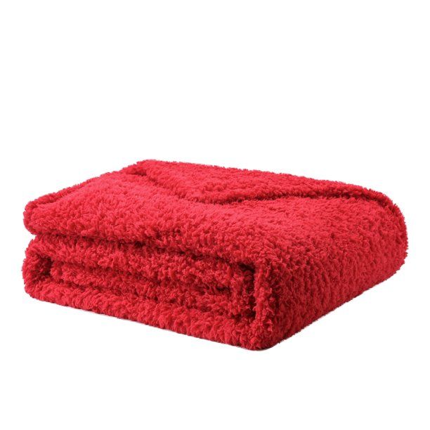 Mainstays Red Solid Print 100% Polyester Bed Blanket, Full/Queen, Machine Washable | Walmart (US)