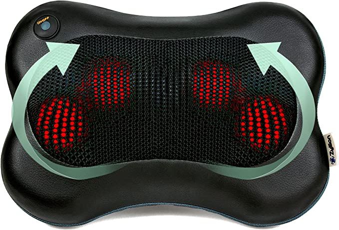 Zyllion Shiatsu Back and Neck Massager - 3D Kneading Deep Tissue Massage Pillow with Heat for Mus... | Amazon (US)