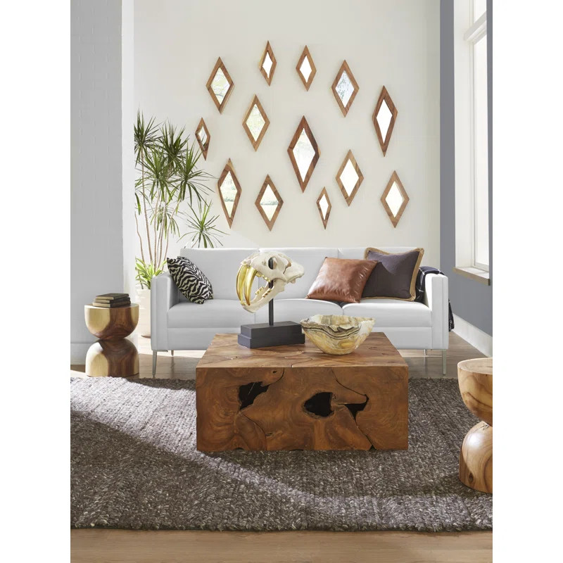 Teak Chunk Solid Wood Block Coffee Table | Wayfair North America