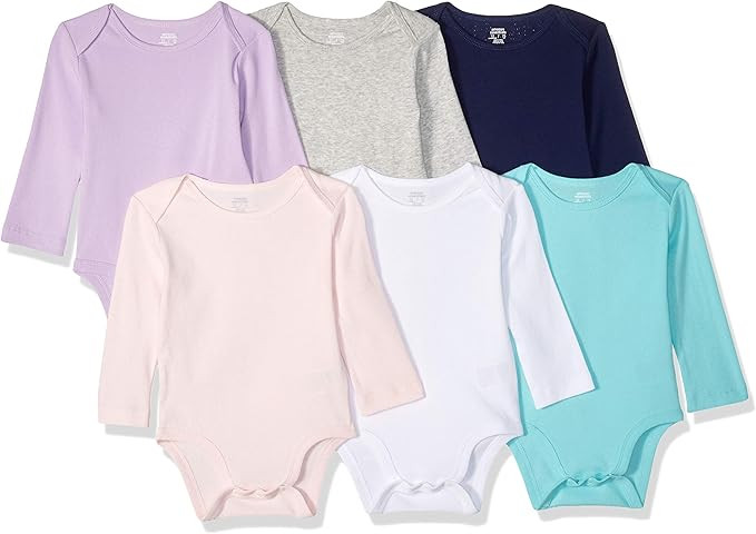 Amazon Essentials Baby Girls' Long-Sleeve Bodysuits, Pack of 6 | Amazon (US)
