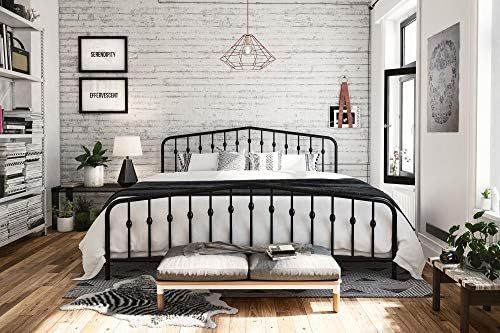 Novogratz Bushwick Metal Bed, King, Black | Amazon (US)