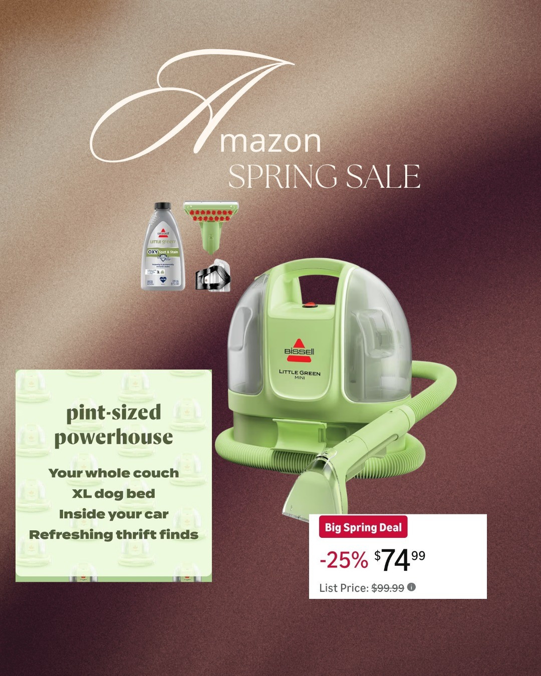 🧼 Spring cleaning just got SO much easier 🙌The viral Little Green Machine is part of the Amazon Spring Sale and it’s a MUST for moms, pets, and everyday messes 💚#LTKhome #LTKsalealert #springcleaning #amazonfinds #cleaninghacks

#LTKmomlife #LTKSaleAlert #LTKHome