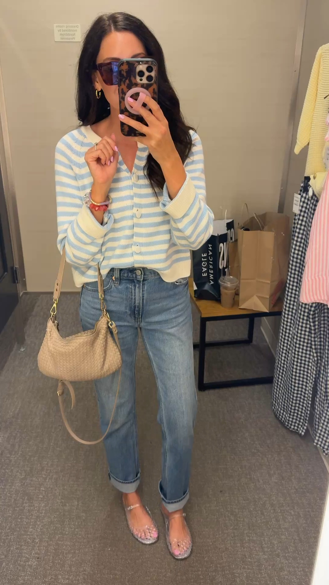 An outfit of closet staples!
Medium cardigan
Jeans run tts—wearing a 4 regular
Jelly slides-run tts, ON SALE!


#LTKootd #LTKmomlife #LTKSaleAlert