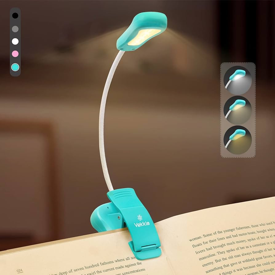Vekkia/LuminoLite Rechargeable Book Light, 3 Colortemperature × 3 Brightness, Reading Lights for... | Amazon (US)