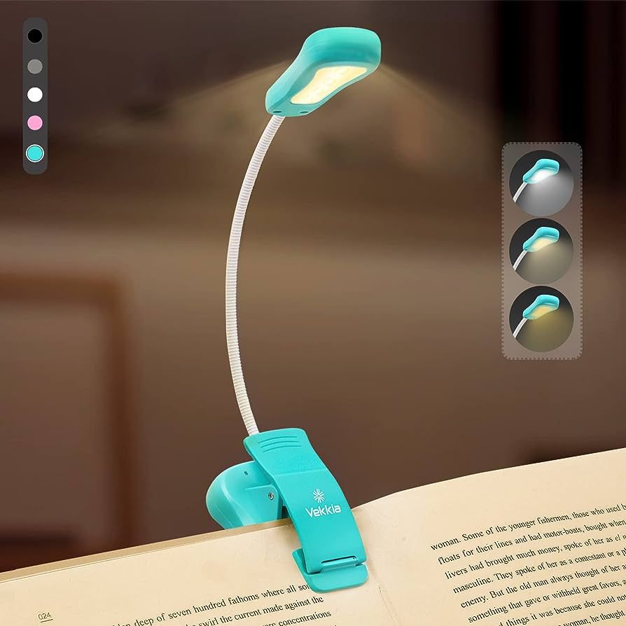 Vekkia/LuminoLite Rechargeable Book Light, 3 Colortemperature × 3 Brightness, Reading Lights for... | Amazon (US)