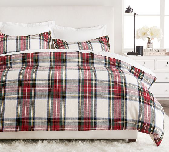 Stewart Plaid Cotton Duvet Cover, King/Cal. King | Pottery Barn (US)