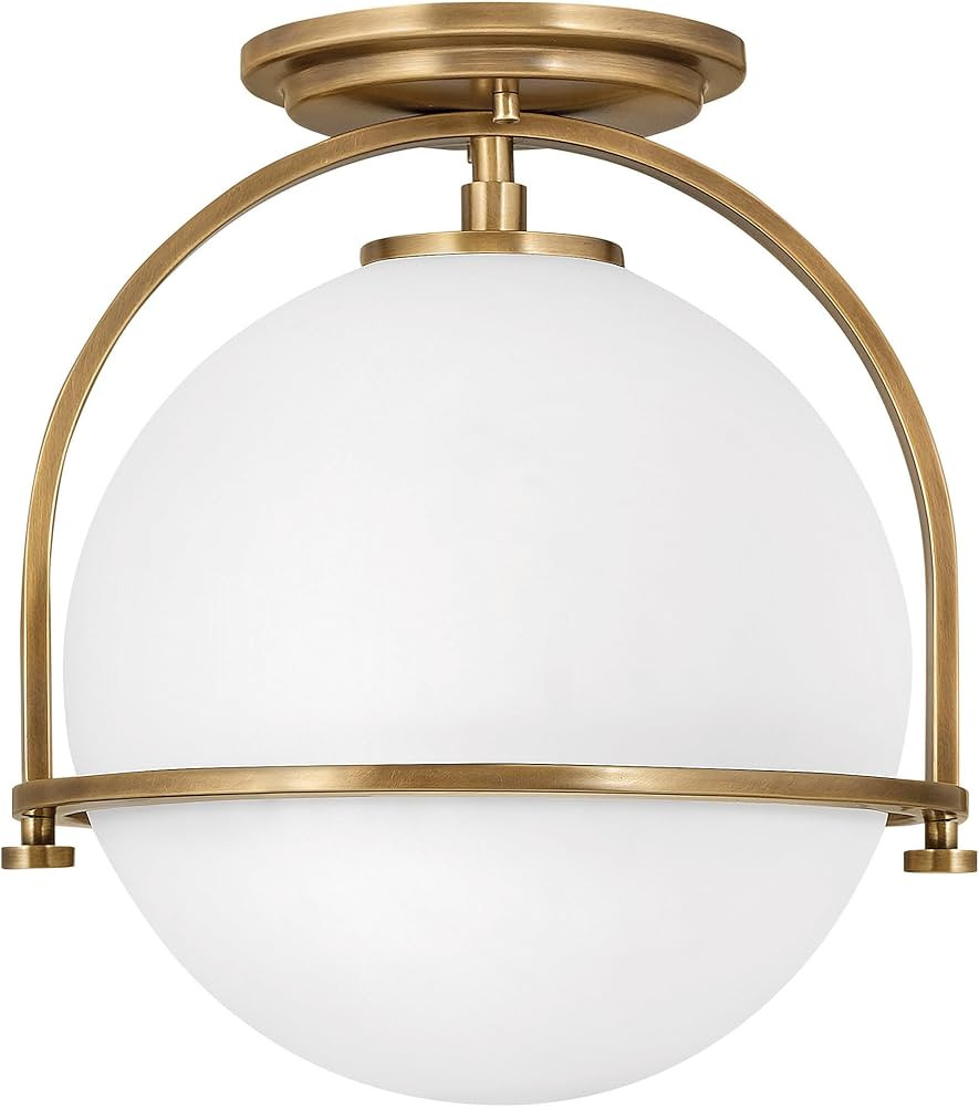 Amazon.com: Hinkley Somerset 3403HB Small Semi-Flush Ceiling Mount Light - Etched Opal Globe, Vin... | Amazon (US)