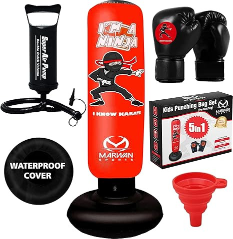 2024 Upgraded 5-in-1 Kids Punching Bag Set – Inflatable Boxing Bag Toy with Instant Bounce Back... | Amazon (US)