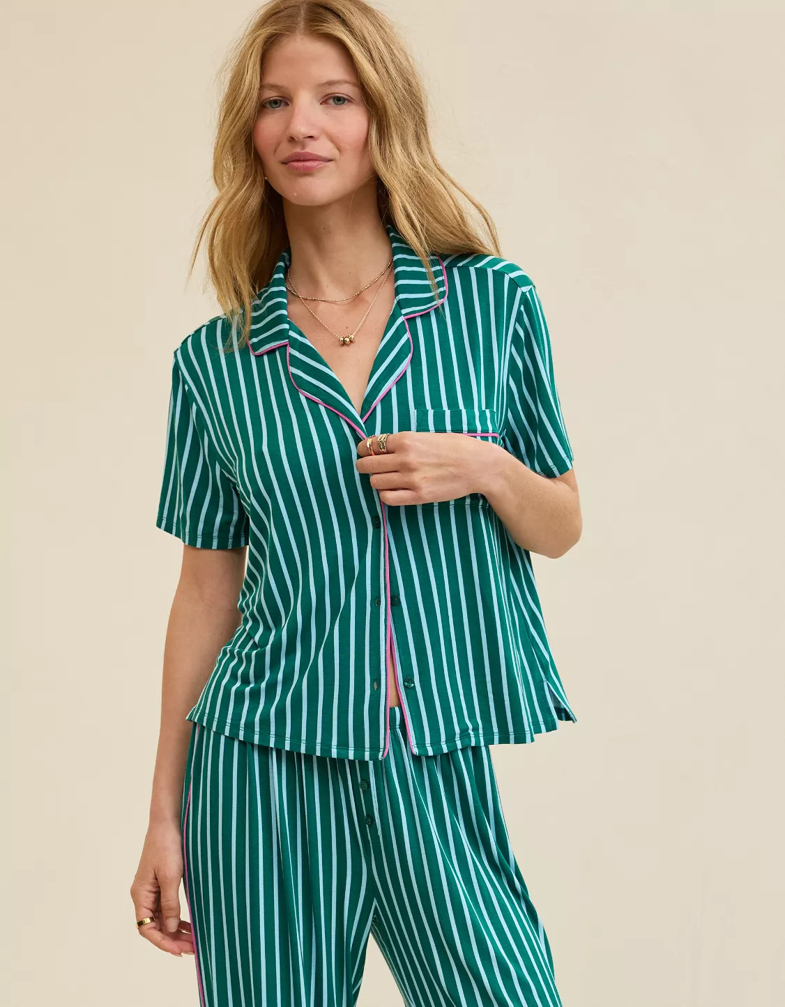 Aerie Real Soft® Short Sleeve Pajama Shirt | Aerie